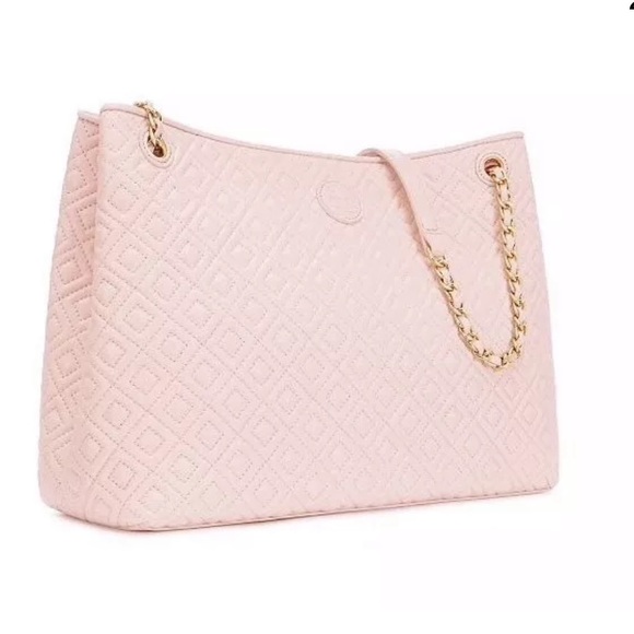 Tory Burch Marion quilted center zip pale apricot - Picture 3 of 8